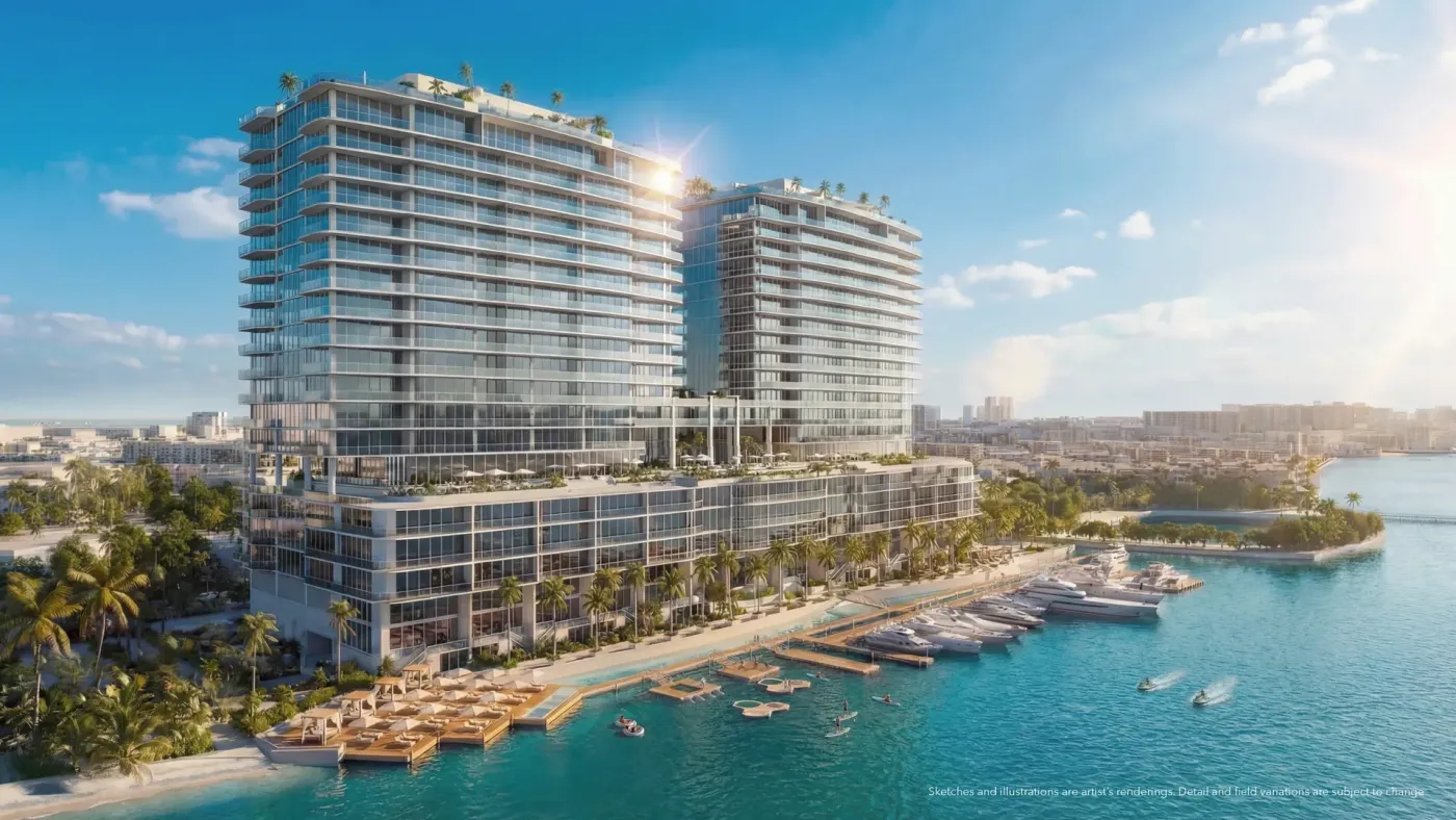 Waterfront Miami residences with a private marina