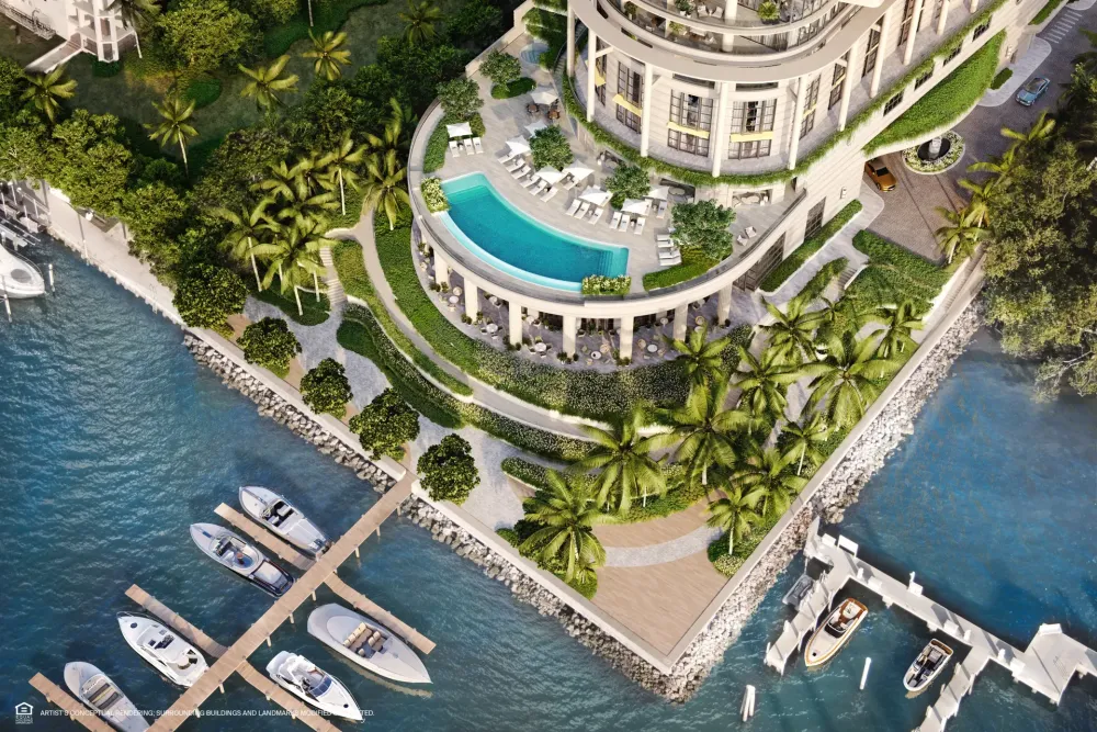 Private marina at a Miami waterfront development